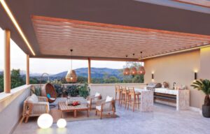 Bright and spacious open-plan living room in the modern apartments for sale in Karen.